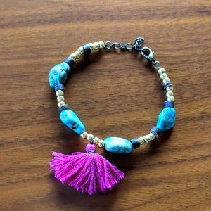 Handmade Turquoise and beaded bracelet